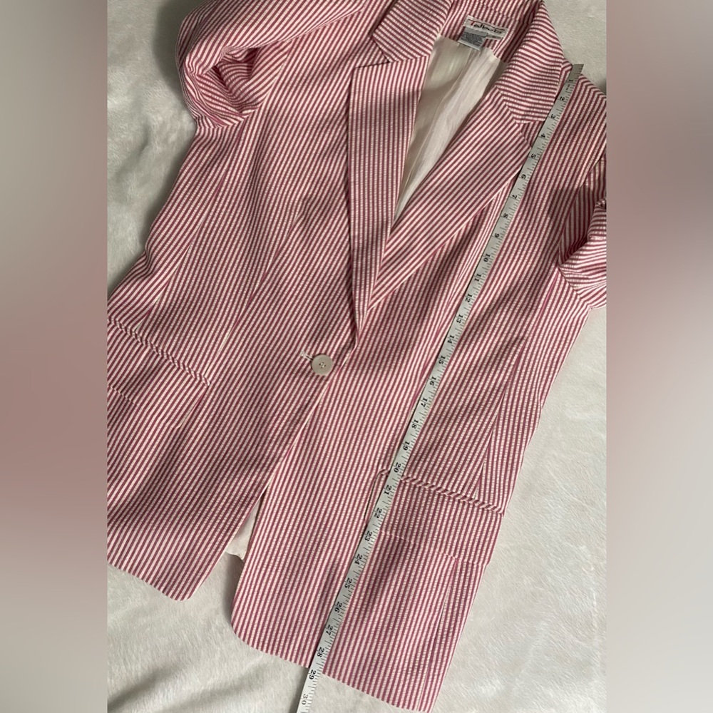 Talbot Pink and White Pi Striped Blazer 90s Boyfriend style Blazer - Picture 7 of 8